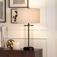 thumbnail image 2 of Henn&Hart 15" Blackened Bronze Metal/Glass/Fabric Table Lamp, 2 of 4