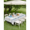 thumbnail image 4 of Outdoor Tablecloth with Umbrella Hole for Patio/Picnic/Party/Camping, Ocean Shell Waterproof Table Cloth Rectangle Table Cover Washable, Summer Coastal Marine Seashell Wooden Gray (60"x 120"), 4 of 8