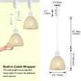 thumbnail image 5 of Kiven 1-Light H-Type track lighting pendants Adjustable Height,Modern h track pendant lights with Remote Control Dimmer,Decorative Track Lighting Fixture,White, 5 of 7