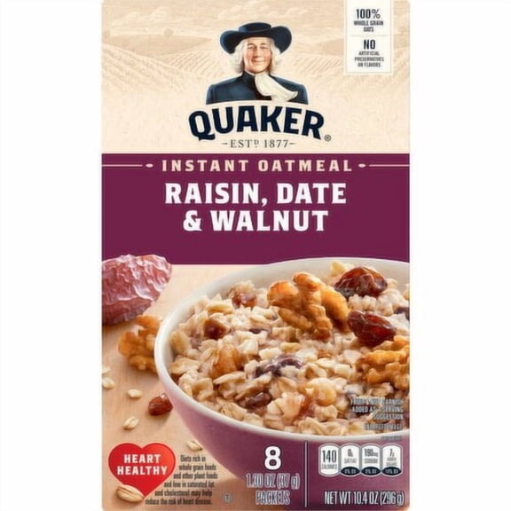 Quaker Instant Oatmeal Raisin Date Walnut 10.4 oz