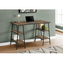 Monarch Specialties Computer Desk, Home Office, Laptop, Storage Shelves, 48"L, Work, Brown Laminate