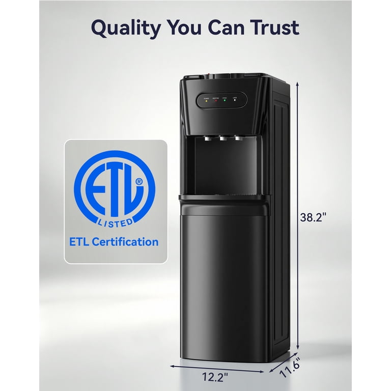 tall water 浄水器 黒 Nepsam Bottom Loading Water Dispenser, 5 Gallon Water Cooler with