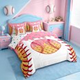 thumbnail image 2 of Erosebridal Pink Ice Cream Drip 7-Piece Bedding Comforter Set,Kids Ball Games King Bedding Sets For Baseball Lover,Reversible, 2 of 7