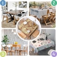 thumbnail image 4 of Square Tablecloth, Waterproof Polyester Table Cover, Wrinkle Resistant & Washable Fabric for Dining, Kitchen, Picnic, 60x60in(152x152cm), Liquid & Marble Print, 4 of 6