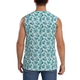 thumbnail image 4 of Fuzoiu Teal turquoise shell Print Men's Sleeveless T-shirt,Sleeveless Tee Shirts,Quick-Dry Athletic Tank Top for Gym, Running, Sports & Outdoor Activities-X-Large, 4 of 7