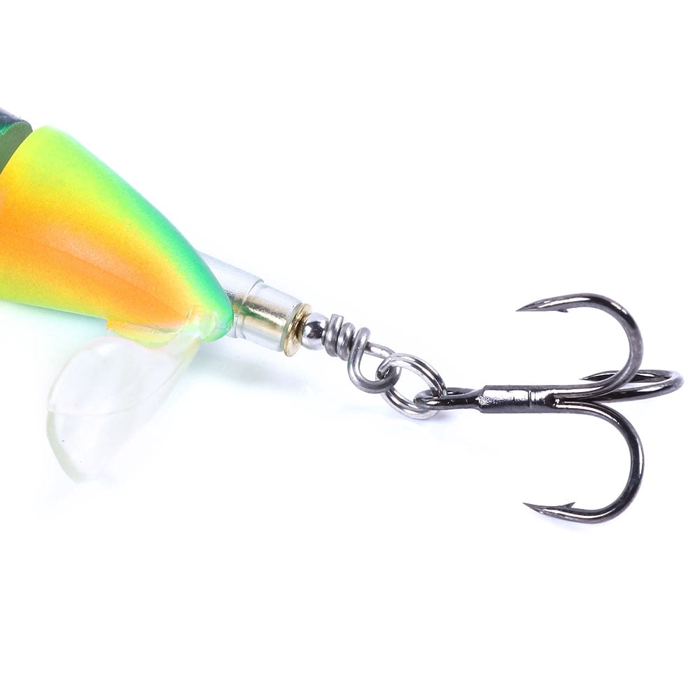 HENGJIA Fishing Lures, 8PCS Popper lure  with Floating Rotating Tail Barb Treble Hooks, Topwater Fishing Lures for Saltwater and Freshwater Bass Trout Walleye