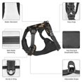 thumbnail image 3 of Vsdgher Modern Golden Butterfly Pattern Dog Harness,No Pull Pet Harness with Soft Padded Handle,Adjustable Reflective Vest with 2 Buckles,4 Slide Buckles,S-XL Large, 3 of 5