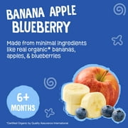 Earths Best Organic Stage 2 Baby Food, Banana Apple Blueberry Fruit Puree, 3.5 oz Pouch