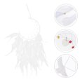 thumbnail image 2 of Miangastore Iron Ring Feather Leather Rope Beads Synthetic Material White 1Pack 18.1x6.1in, 2 of 8