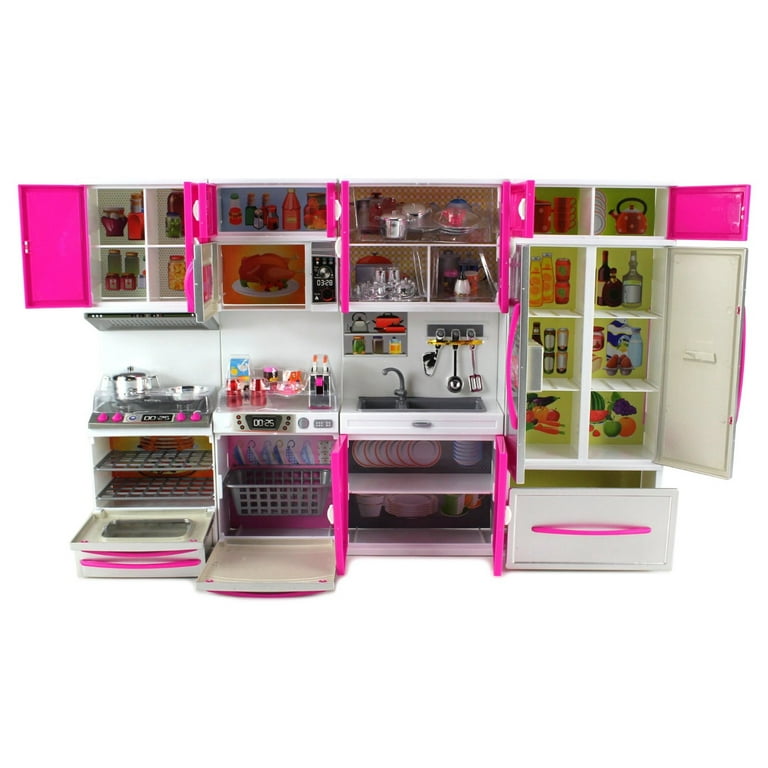 Liberty Imports Gourmet Red Doll Modern Kitchen Mini Toy Playset with  Lights and Sounds, Perfect for 12 Inch Dolls