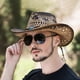 thumbnail image 4 of Sombrero de vaquero occidental, sombrero de ala ancha, sombrero para espectáculos escénicos, gorras de vaquero de paja unisex, 4 of 8