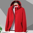 thumbnail image 2 of Bmisegm Ladies Solid Color Windproof Spring and Autumn Couples with Soft Jacket Windbreaker Womens Coats Red XXXL, 2 of 3