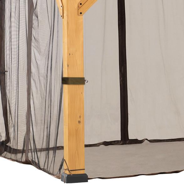 Sunjoy Replacement Gazebo Mosquito Netting Outdoor Panles,Waterproof 6- Panel Screen Walls for 12 x 20 ft Gazebo, Patio & Backyard Protection
