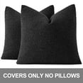 thumbnail image 2 of SANMADROLA Set of 2 Textured Boucle Throw Pillow Covers 18x18 Inch Accent Solid Pillow Cases Cozy Soft Decorative Couch Cushion Case for Chair Sofa Bedroom Living Room Home Decor, Black, 2 of 6