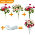 thumbnail image 3 of Cemetery Flowers, Set of Artificial Carnation Bouquet Grave Memorial Flowers with Vase for Cemetery Headstones Decoration (Carnation, Rose, Lily), 3 of 5