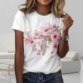 thumbnail image 2 of Camiseta ZOCANIA para mujer, estilo casual, mezcla de algodón y estampado floral, 2 of 2