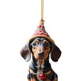 thumbnail image 2 of (A-3) coche perro salchicha navideño plano para interior coche, 2 of 5