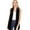 Black, variant on Women's Casual Solid Comfy Sleeveless Draped Open Front Cardigan S-3XL