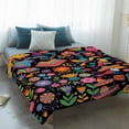 thumbnail image 4 of Colorful Cartoon Blanket Soft Cozy Warm Throw Blanket for Couch, Plush Fuzzy Flannel Fleece Blankets for Sofa, Funny Flowers Guitar Animals Ethnic Art Bed Blankets Lightweight Gifts for Men, 50"x80", 4 of 9
