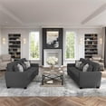 thumbnail image 3 of Pemberly Row Modern 85W Sofa in Charcoal Gray Herringbone Fabric, 3 of 9