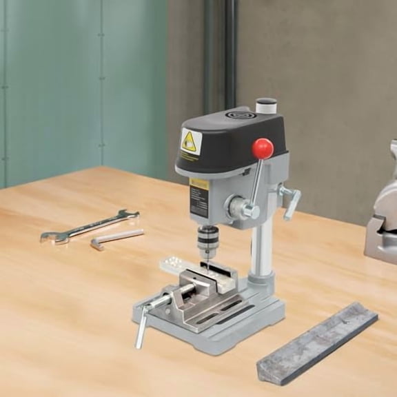 Portable Bench Drill Press, 340W Adjustable Mini Drilling Machine, 110V Precision Desktop Drill Tool, 16000RPM High-Speed Electric Drill Equipment for Wood Metal Plastic DIY Crafts Model Making