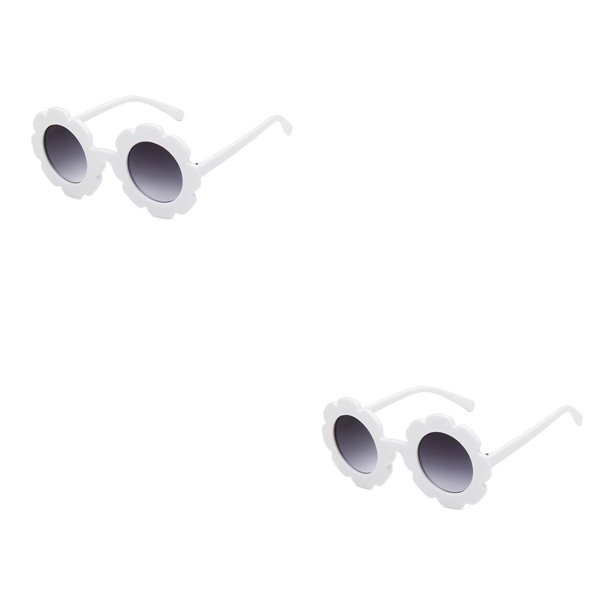 sweethay Gafas para niños Gafas de girasol Adorable Encantadora Protección UV Accesorios de ropa clásicos Unisex Blanco Gris Blanco Gris 2Conjunto