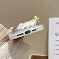 thumbnail image 6 of Compatible with iPhone 14 Pro Max Cute Case Chain 3D Diamond Pattern Clear Wrist Strap Bead Flower Chain Glossy Protection Fashion Shockproof Cover for Women Girls, 6 of 7