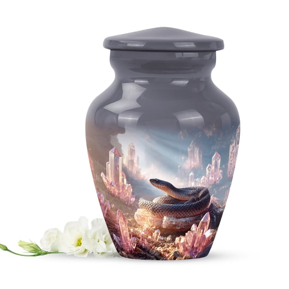 Snake funeral mini Urns for Human Ashes - miniature Cremation Urns for Human Ashes - Gray Urns for Adult Ashes Women - Small Keepsake Urns for father, 3 Inch