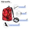 thumbnail image 3 of Rocae Strawberry Red for Durable Canvas Backpack Leisure Large Bag Travel Rucksack Multi-function Backpack Medium, 3 of 8