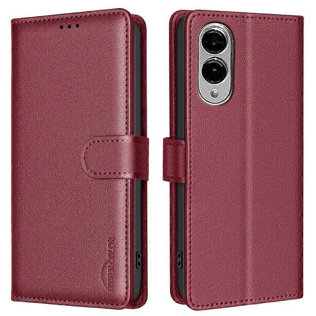 BINFEN COLOR BF32 For Samsung Galaxy S25 Edge Leather Case Wallet RFID Blocking Phone Cover - Black