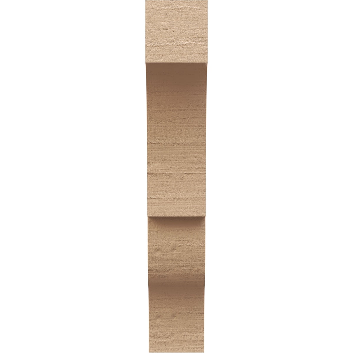 4"W x 8"D x 24"H Thin Asheboro Rough Cedar Woodgrain TimberThane Corbel, Primed Tan