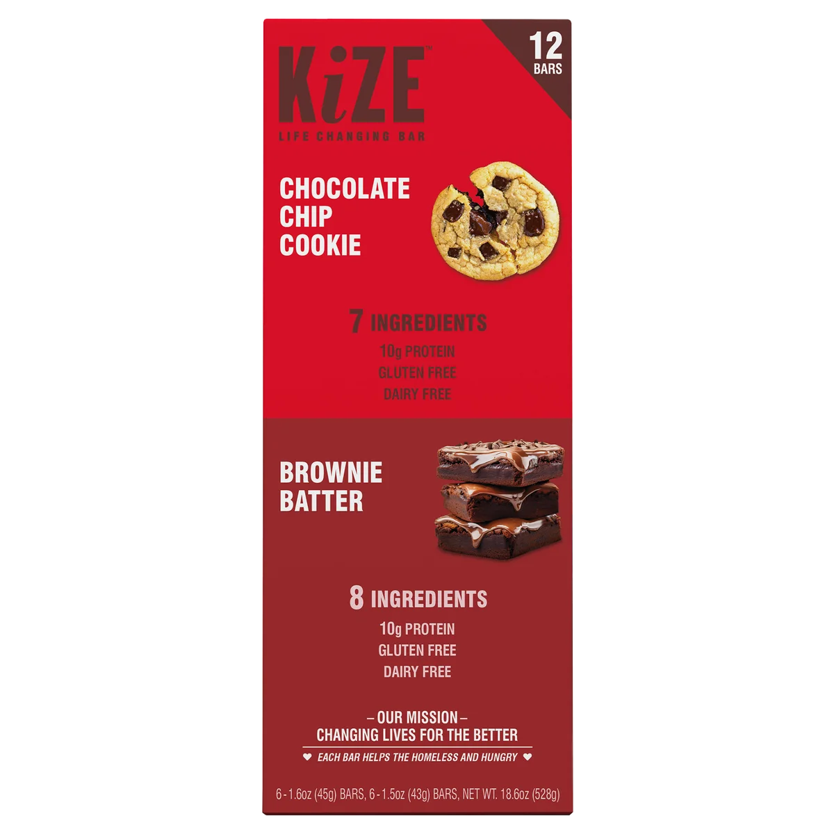KiZE Life Changing protein Bar, Variety Pack, 12 ct