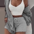 thumbnail image 2 of Edvintorg Women's Lounge Sets Women's 3 Pc Loungewear Sets, Plush Soft Casual Housewear Solid Long Sleeves 3 Piece Set, 2 of 6