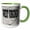Green/White, variant on 3drose, West Virginia. State Capital Is Charleston., 11oz Two-tone Black Mug