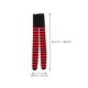 thumbnail image 5 of pares de calcetines navideños a rayas para mujer, verdes, rojos y negros, por encima de la rodilla, calcetines navideños, calentadores de invierno para Navidad, fiestas de Halloween, cosplay, acceso, 5 of 5