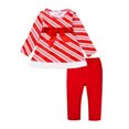 thumbnail image 2 of Glisme Christmas Girls Outfits Holiday Dress Candy Cane Striped Santa Dress For Baby Toddler Red Fashion Fit Suit For Girl/2-3 Years, 2 of 9