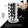 thumbnail image 3 of Kamenstein 20 Jar Revolving Countertop Spice Rack with Spices Included, FREE Spice Refills for 5 Years, Polished Stainless Steel with Black Caps, 30020, 3 of 7