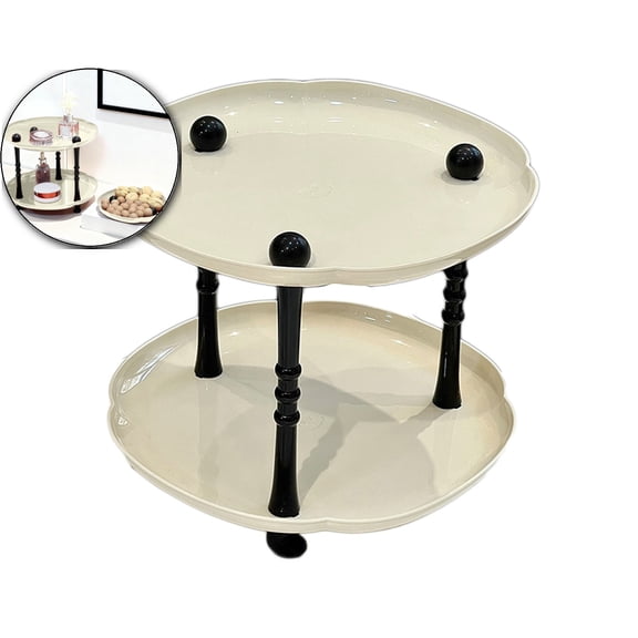 WNFJR 2-Tier Cupcake Stand Holder, Round Tiered Serving Tray, Round Cupcake Stand for Home, Birthday, Party and Wedding