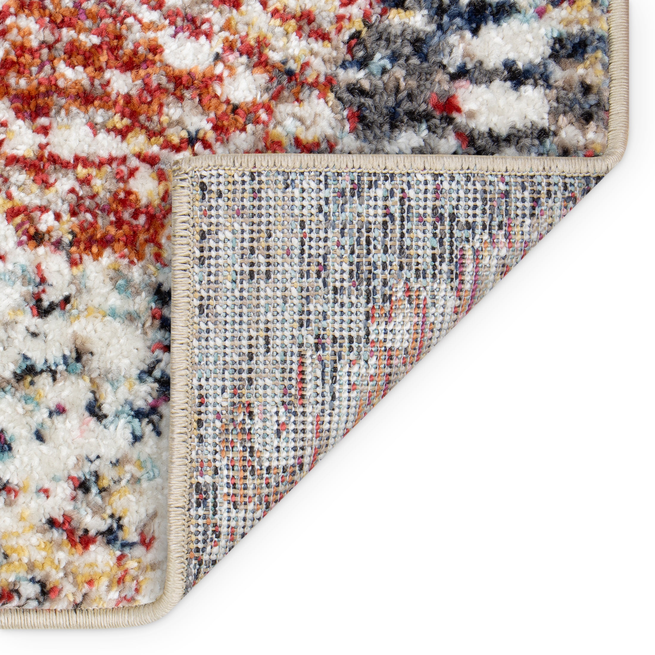 Mainstays Modern Morgana Multi-Color 5' x 7' Woven Olefin Area Rug with Frieze Accents