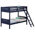 thumbnail image 2 of Miekor Furniture Blue Twin/Twin Bunk Bed with Built-in Ladder W5U338, 2 of 6