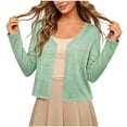thumbnail image 5 of HongQid Knit Cardigan for Women V Neck Single Button Long Sleeve Lightweight Casual Layering Sweater Solid Color Cardigans, 5 of 6