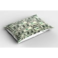 thumbnail image 2 of Ambesonne Money Pillow Sham 2 Pack, Bills with Ben Franklin, 30"x20", Pale Green Grey, 2 of 3