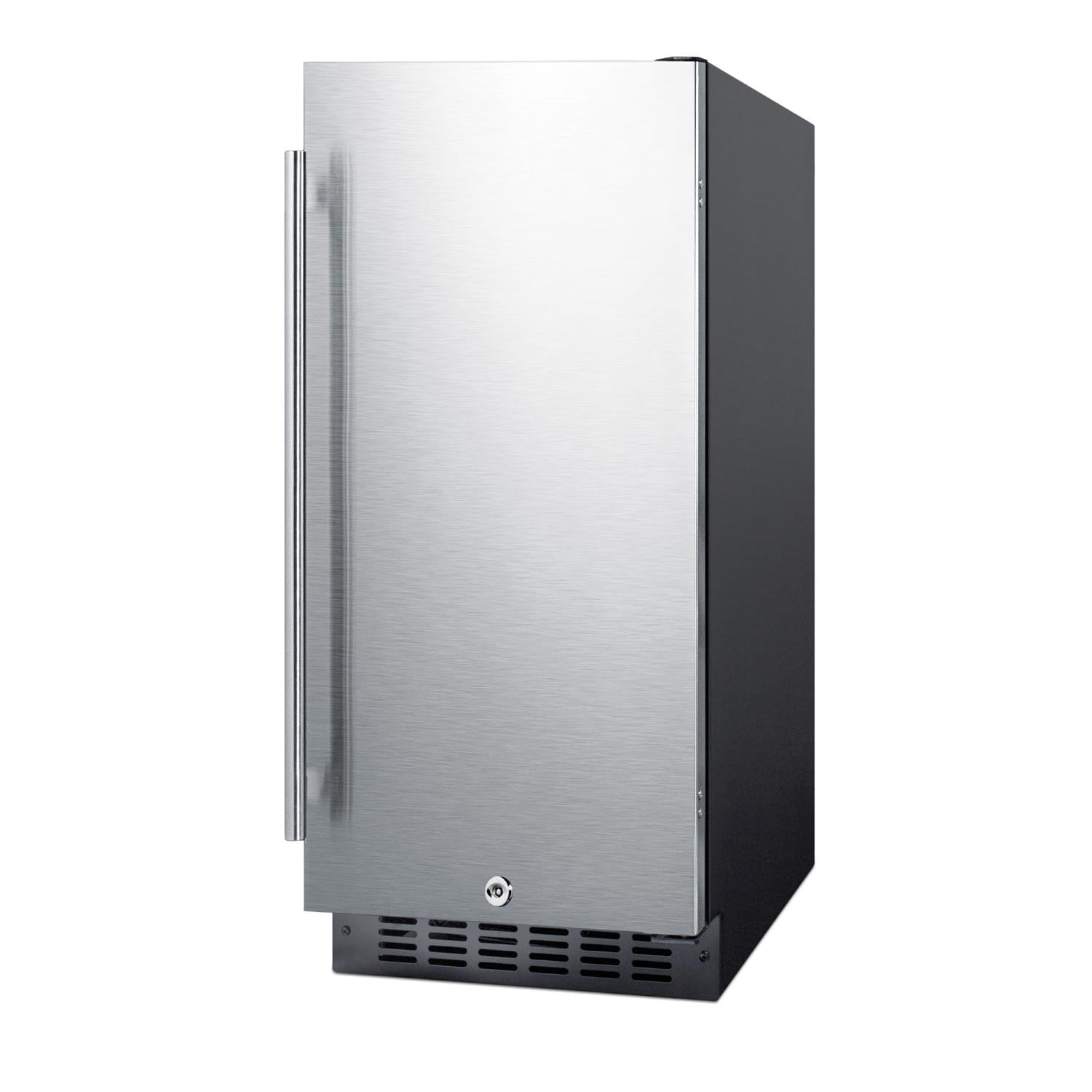 Summit 15-Inch 3.0 Cu. Ft. Commercial Outdoor Rated Beverage Refrigerator - Stainless Steel / Black Cabinet - SPR316OS