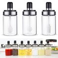 thumbnail image 3 of Glass Spice Jars Seasonning Box Condiment Jar With Lids Spoon Kitchen Bottle Set, 3 of 9