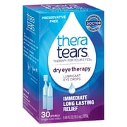 TheraTears Dry Eye Therapy Lubricating Eye Drops, Preservative Free, Daily Use, 30 Single-Use Vials
