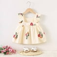 thumbnail image 6 of Xdegoge Toddler Floral Dress Summer Puff Short Sleeve Flowy Casual Cute Dresses 3T Girl Clothes Beige Dresses for Toddler Girls Today, 6 of 6