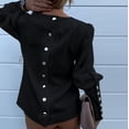 thumbnail image 4 of 2025 Chemises en Coton à Boutons pour Femmes Col Rond Manches Longues Chemise Blouse Tunique Ample, 4 of 8