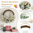 thumbnail image 6 of Topbuy 2 Pack Pre-lit Artificial Christmas Wreath Snow Flocked Xmas Hoop Wreath with 35 LED Lights 65 Branch Tips 8 Natural Pine Cones, 6 of 9