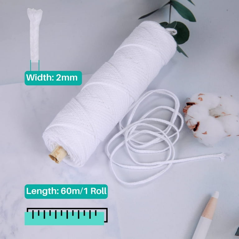 60M White Candle Wick Cotton Candle Woven Wick for Candle Making