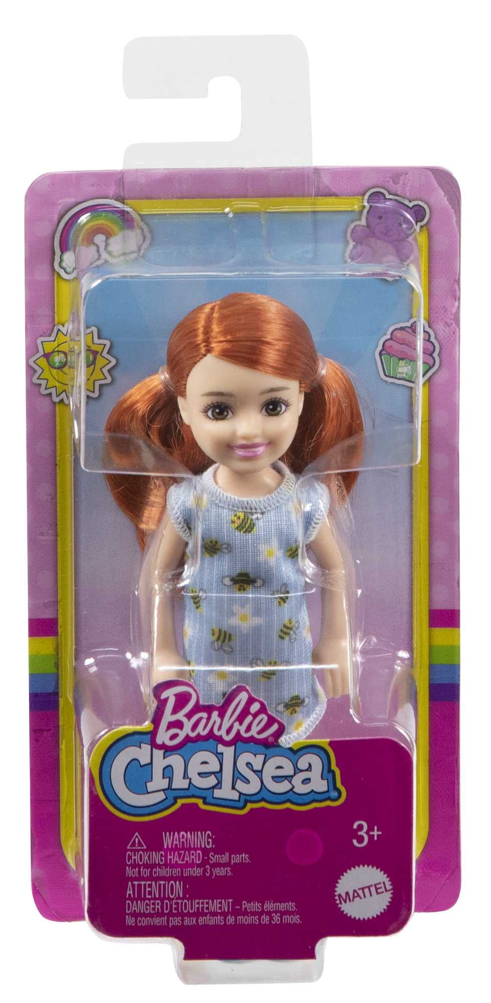 Barbie Chelsea Doll, Small Doll with Blonde Hair in Ponytail & Blue Eyes in Removable Rainbow Dress